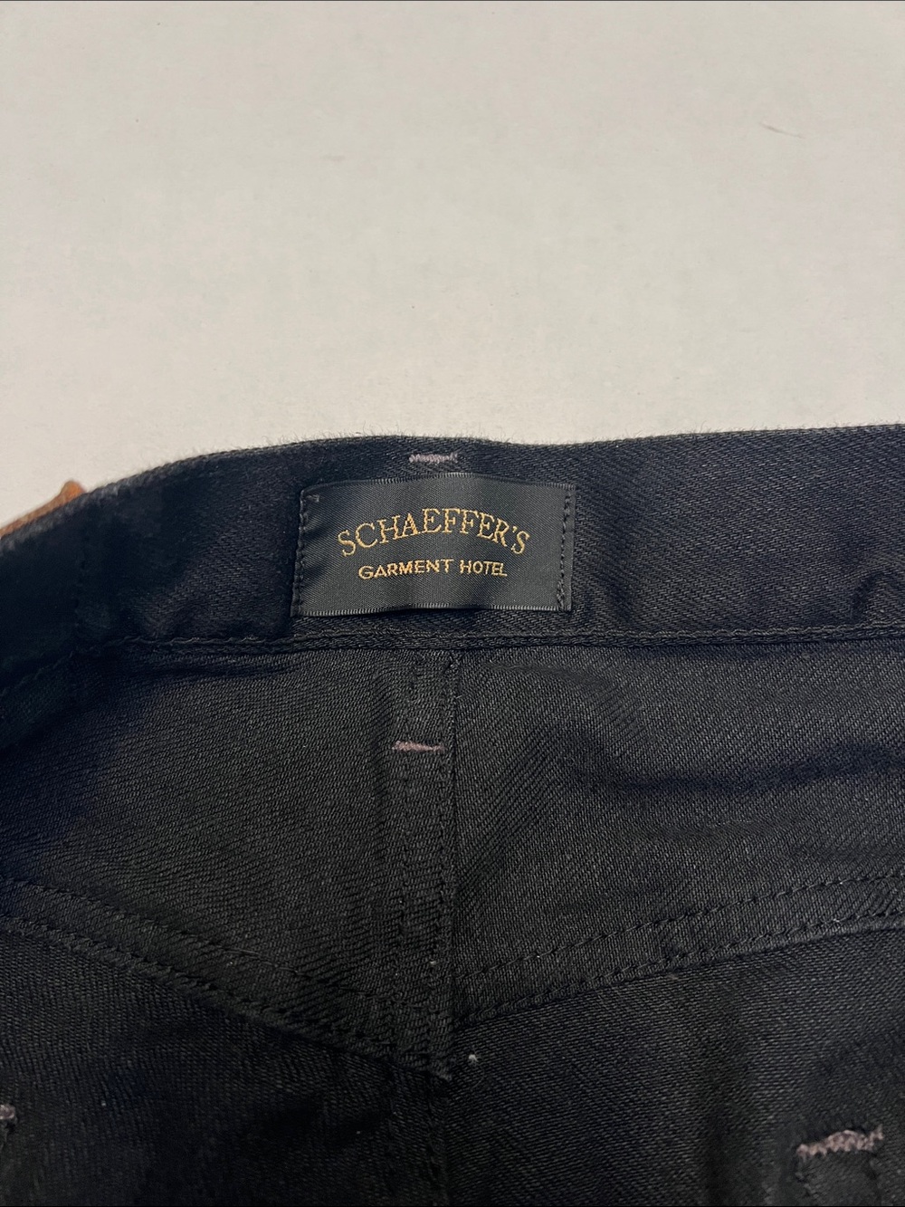 SCHAEFFER’S GARMENT HOTEL MADE IN USA RARE BLACK DOUBLE KNEE JEANS 34x35 - Picture 6 of 16